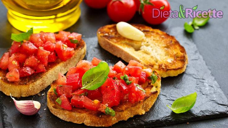 bruschetta al pomodoro italiana con aglio ricetta classica estiva